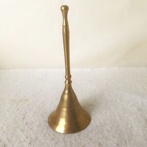 Brass Hand Bell Decorative Tabletop Bell India Vntg Slender